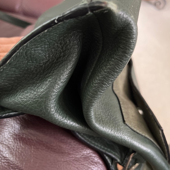 Cromia Leather 🇮🇹 Purse Magnetic Closure Olive Green Satchel Bag Made In Italy - Picture 16 of 16